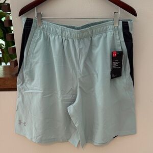 Men’s Under Armour mint green Shorts XL NEW fitted heatgear pockets